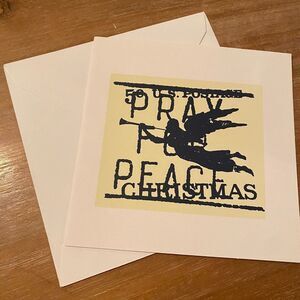 1971 Thomas Ockerse 50 US Postage Pray‎ for Peace Christmas Angel Greeting Card